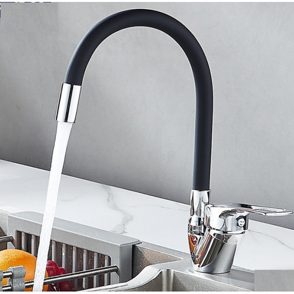 Смеситель для кухни Rubineta Flexy 33 BK гибкий черный AND HA-181