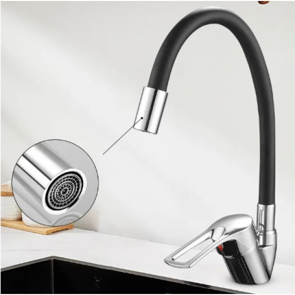 Смеситель для кухни Rubineta Flexy 33 BK гибкий черный AND HA-181