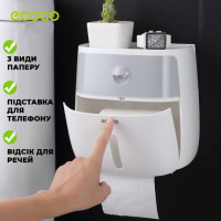 Туалетный держатель для бумаги с полкой пластиковый Ecoco Towel Holder AA2-2