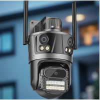 Уличная Wi-Fi камера Icsee XM77 с тремя объективами 12 МП и ночным видением