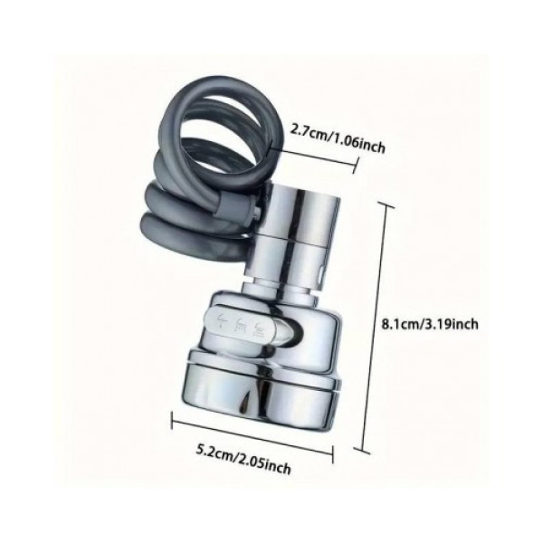 Аэратор Chrome для крана с гибким шлангом и 3 режимами распыления