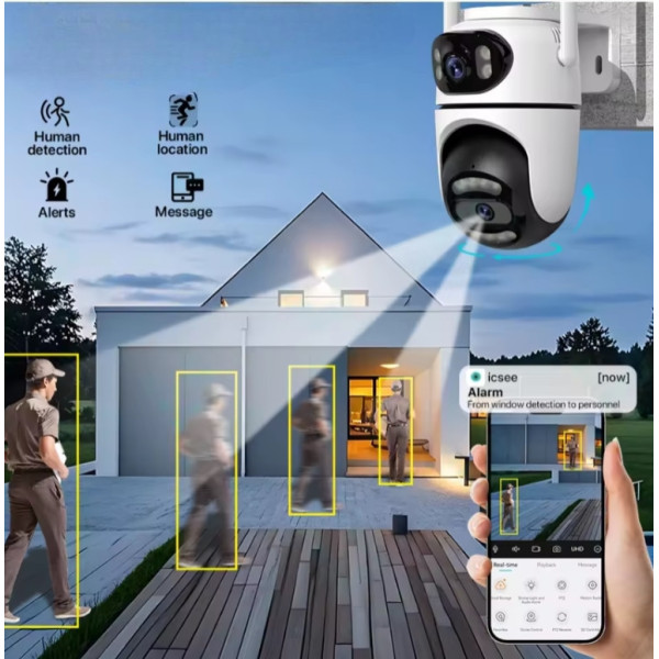 Уличная PTZ камера Q2 Dual Lens с обзором 360° и ночным видеонаблюдением