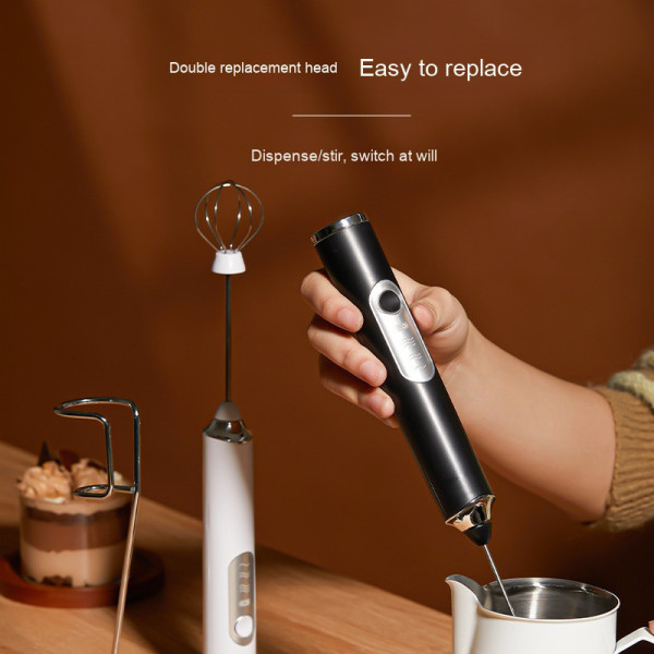 Портативный электрический миксер-капучинатор EGG BEATER беспроводной, ручной USB вспениватель для молочных напитков