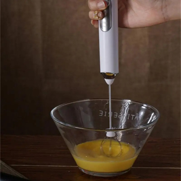 Портативный электрический миксер-капучинатор EGG BEATER беспроводной, ручной USB вспениватель для молочных напитков