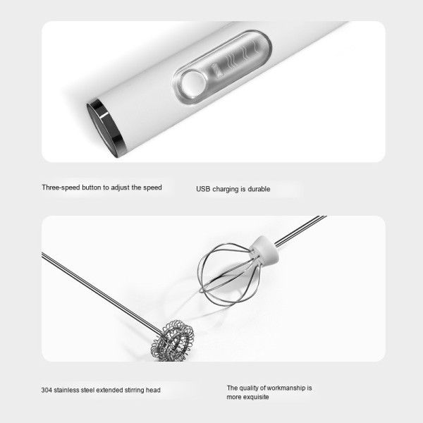Портативный электрический миксер-капучинатор EGG BEATER беспроводной, ручной USB вспениватель для молочных напитков
