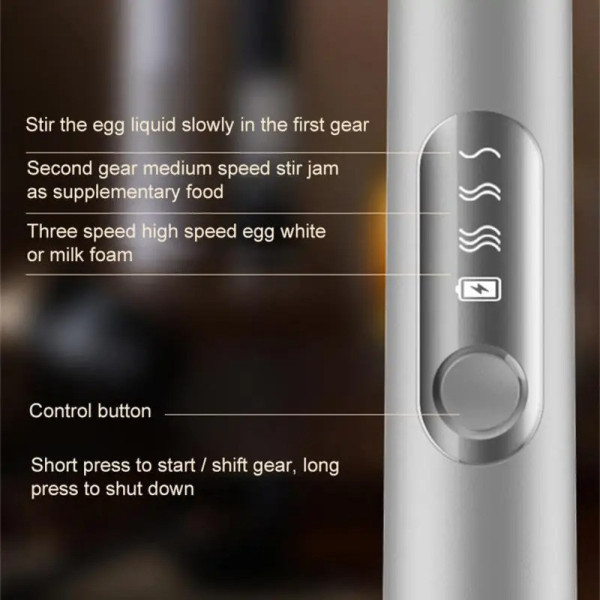Портативный электрический миксер-капучинатор EGG BEATER беспроводной, ручной USB вспениватель для молочных напитков