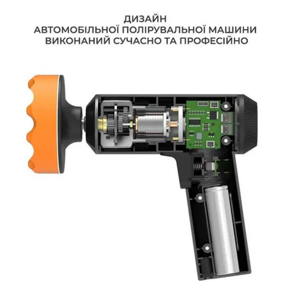 Полировальная машинка для автомобиля AND LY-987 ручная, с аккумулятором и 3 дисками USB