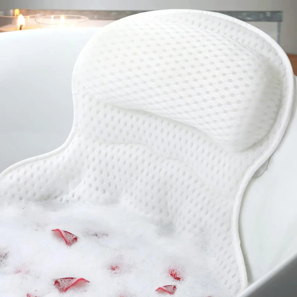 Ванночная подушка Bathtub Pillow 106 с присосками, комфортный подголовник для ванны