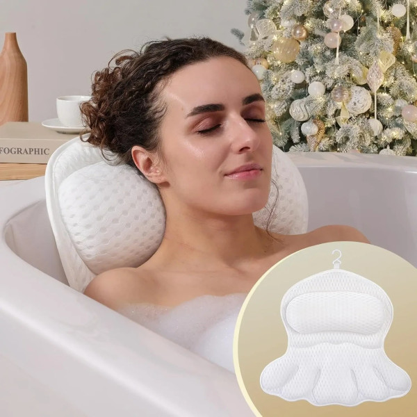 Ванночная подушка Bathtub Pillow 106 с присосками, комфортный подголовник для ванны