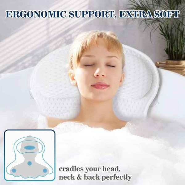Ванночная подушка Bathtub Pillow 106 с присосками, комфортный подголовник для ванны