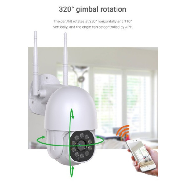 Уличная Wi-Fi камера видеонаблюдения 360° с аудио и ночным видением AND V5
