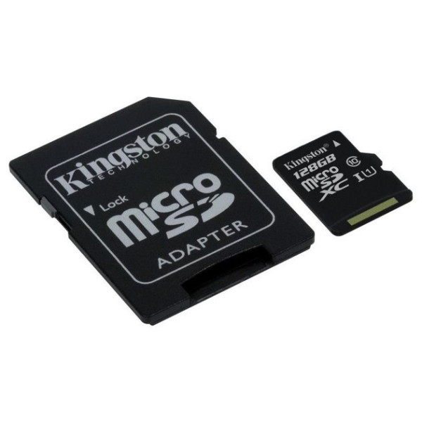 MicroSD карта памяти Kingston 128 ГБ Class 10 UHS-I для фото, видео, дронов и смартфонов