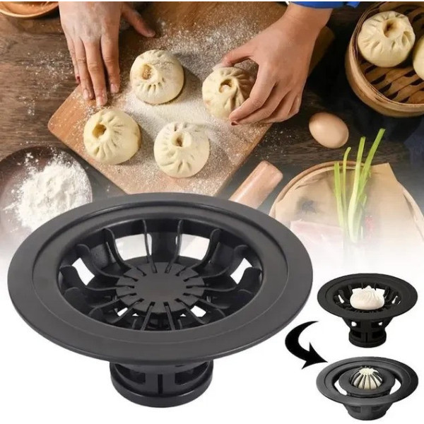 Ручной аппарат для лепки хинкали и пельменей Khinkali Maker, прочный пластиковый корпус, черный