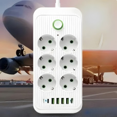 Разветвитель розетки на 6 выходов с 5 USB сетевой фильтр для бытовых устройств