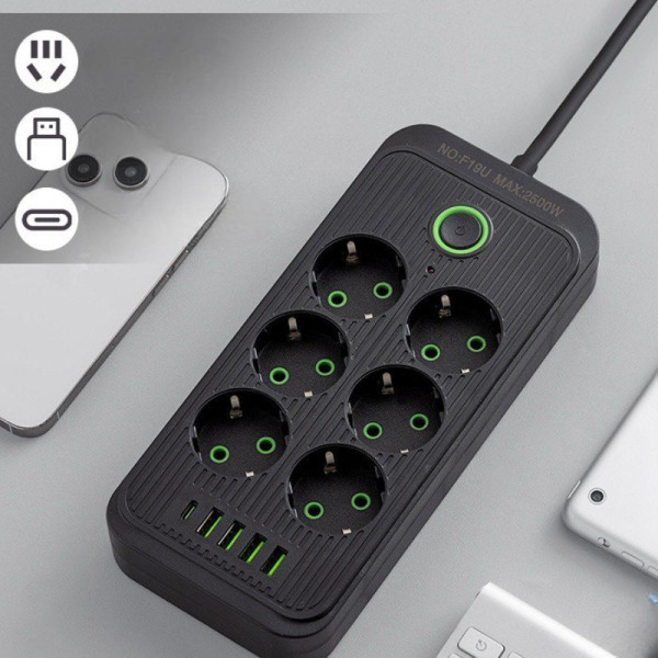 Разветвитель розетки на 6 выходов с 5 USB сетевой фильтр для бытовых устройств