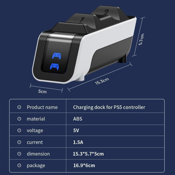 Станция зарядки Aolion для PS5 DualSense подставка для геймпадов белый
