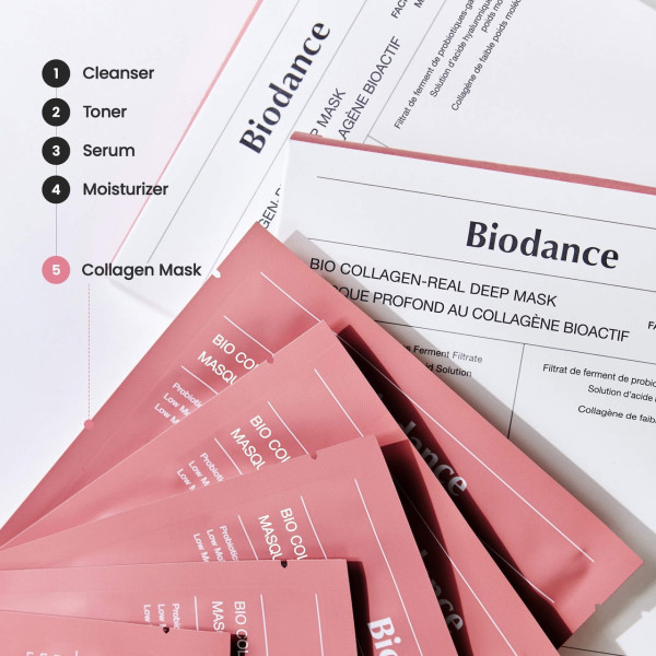 Набор масок Biodance Bio-Collagen Real Deep Mask 4 шт увлажняющая гидрогелевая