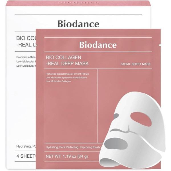 Набор масок Biodance Bio-Collagen Real Deep Mask 4 шт увлажняющая гидрогелевая