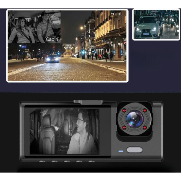Регистратор AND Z37 3 камеры Full HD 1080p автомобильная система видеозаписи