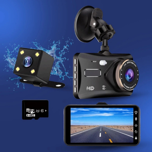 Видеорегистратор для авто BT-100 2 камеры Full HD 1080p запись салона и заднего вида