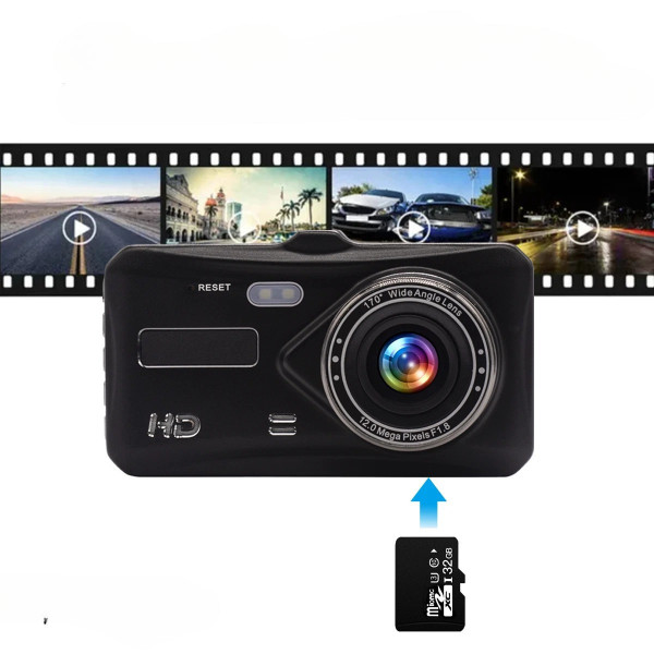 Видеорегистратор для авто BT-100 2 камеры Full HD 1080p запись салона и заднего вида