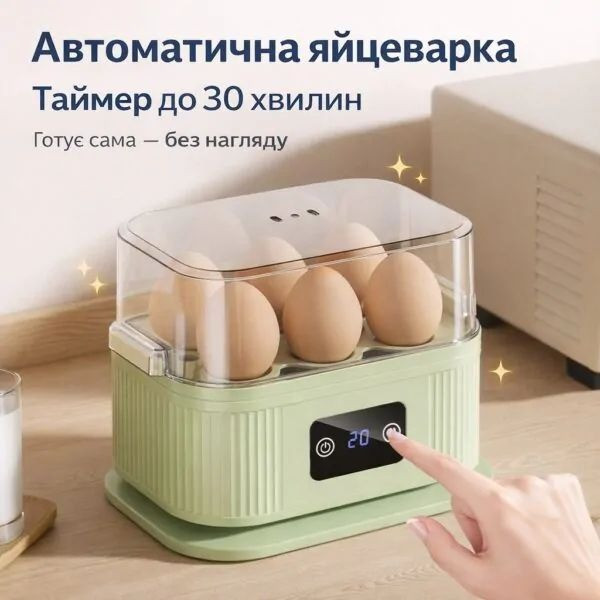Кухонная яйцеварка на 6 яиц электрическая 200 Вт