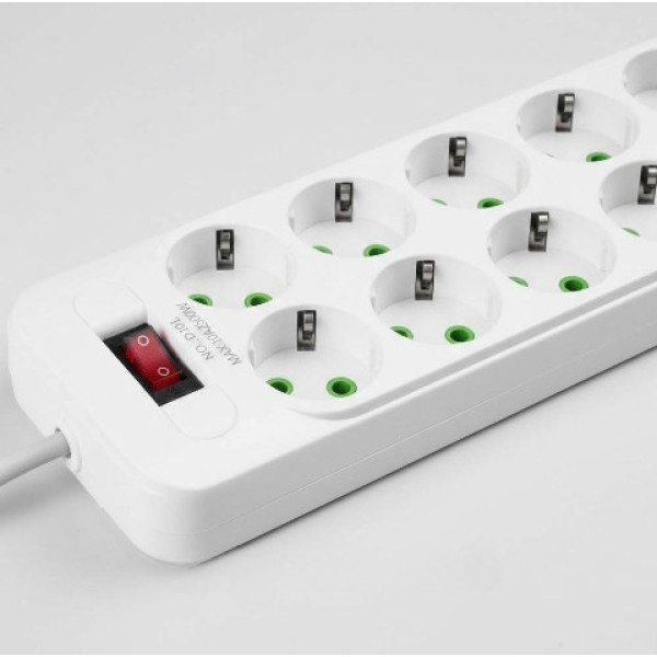 Разветвитель розеток D10 10 гнезд с USB Type-C зарядная станция 5 м