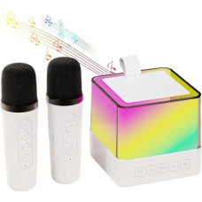 Акустика K18 портативная колонка FM USB TF AUX RGB караоке