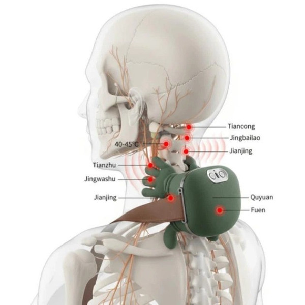 Массажер для спины Shoulders & Neck шиацу электрический беспроводной с прогревом