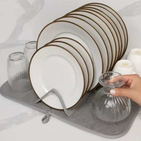 Сушилка Dish Drain Rack для кухни с ковриком для посуды