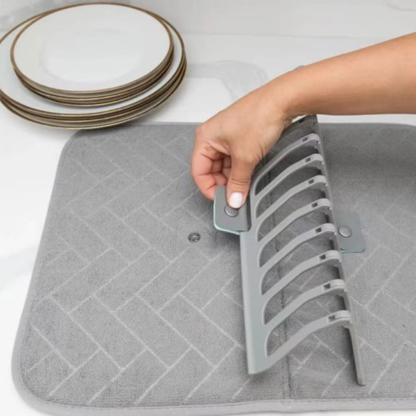 Сушилка Dish Drain Rack для кухни с ковриком для посуды