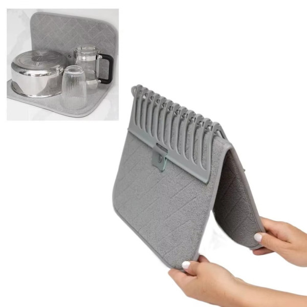 Сушилка Dish Drain Rack для кухни с ковриком для посуды