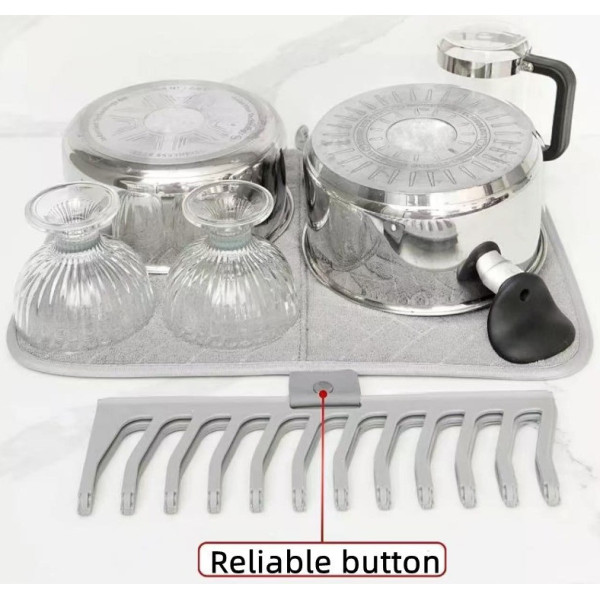Сушилка Dish Drain Rack для кухни с ковриком для посуды