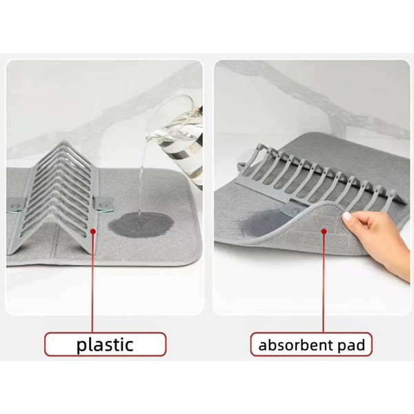 Сушилка Dish Drain Rack для кухни с ковриком для посуды