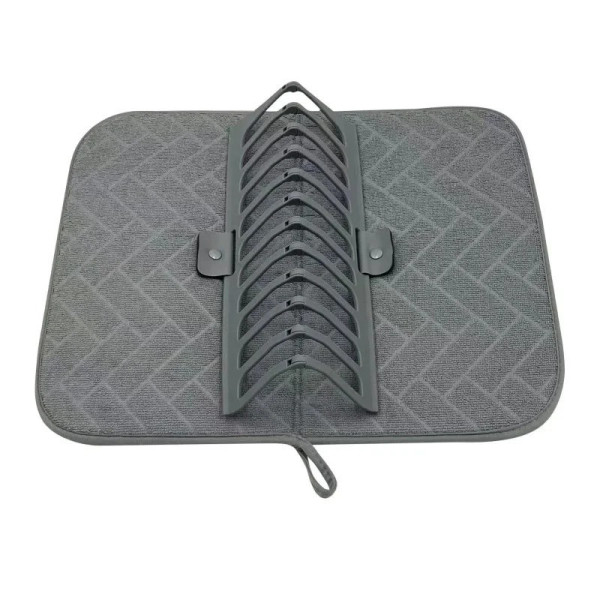 Сушилка Dish Drain Rack для кухни с ковриком для посуды