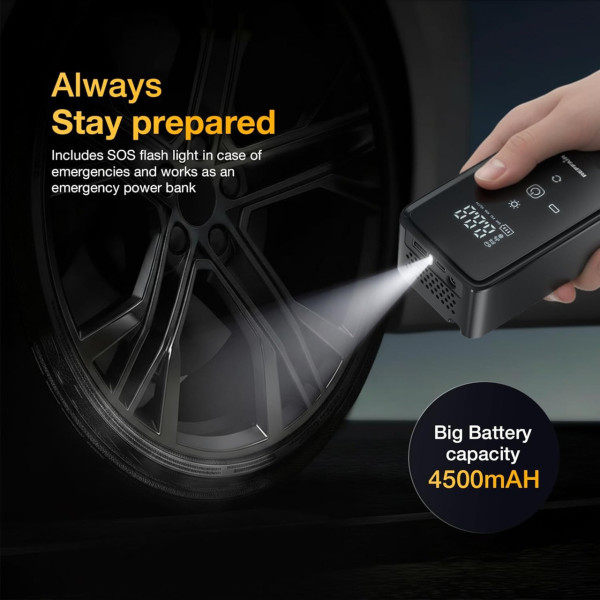 Авто компрессор M-903A портативный насос 6000 mAh с фонарем