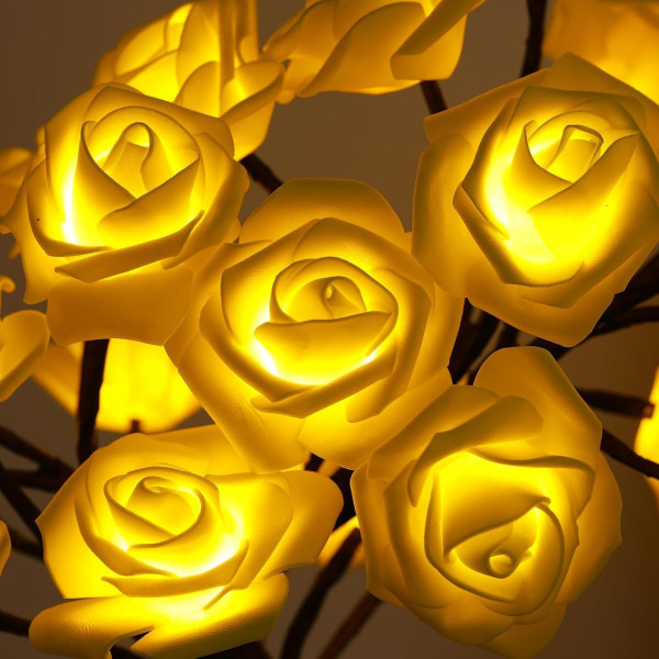 Ночник LED дерево Желтые Розы лампа для интерьера
