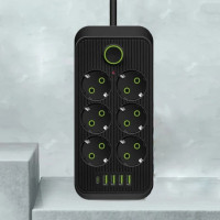 Разветвитель розеток F06U с USB Type-C удлинитель питания 2 метра