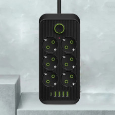 Разветвитель розеток F06U с USB Type-C удлинитель питания 2 метра