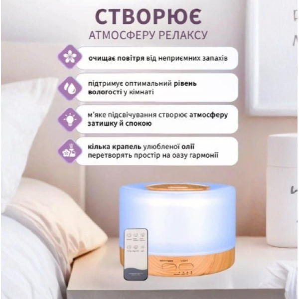 Очиститель воздуха 3в1 VMHouse 700 мл увлажнитель с аромадиффузором и LED подсветкой