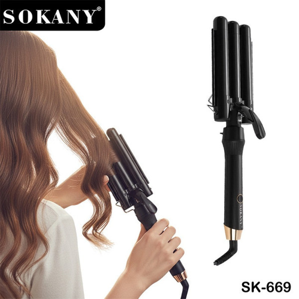 Плойка SOKANY CL SK-669 для волос 3 волны щипцы для укладки локонов