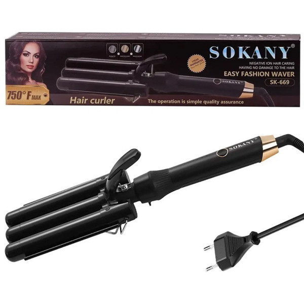 Плойка SOKANY CL SK-669 для волос 3 волны щипцы для укладки локонов