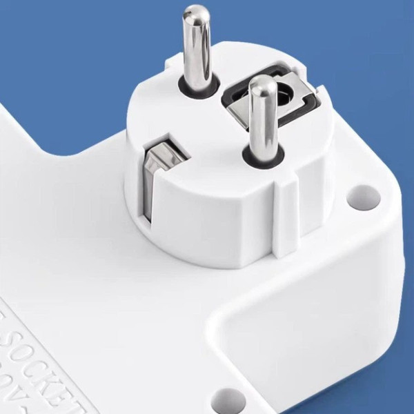 Разветвитель розетки 4 гнезда с USB Type-C сетевой переходник