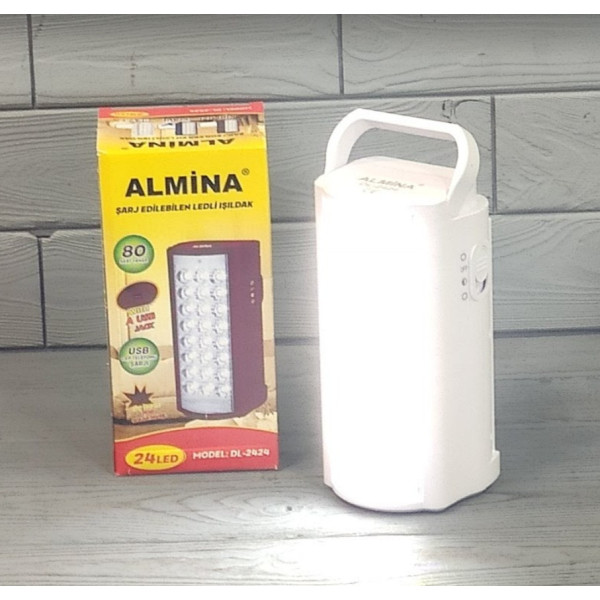 Кемпинговый фонарь Almina 24LED аккумуляторный LED светильник с ручкой портативный