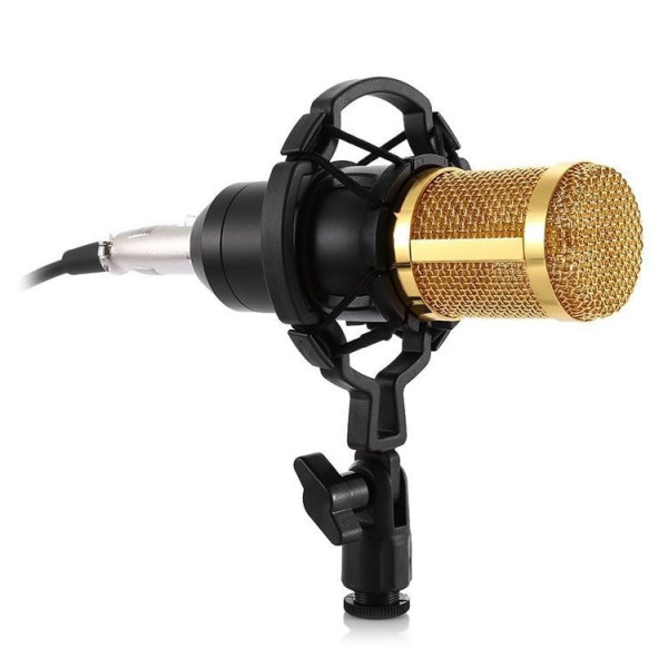 Конденсаторный микрофон Music M-800 студийный с поп фильтром стойкой и ветрозащитой