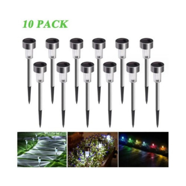 Фонари садовые 10 шт на солнечной батарее LED подсветка для клумб