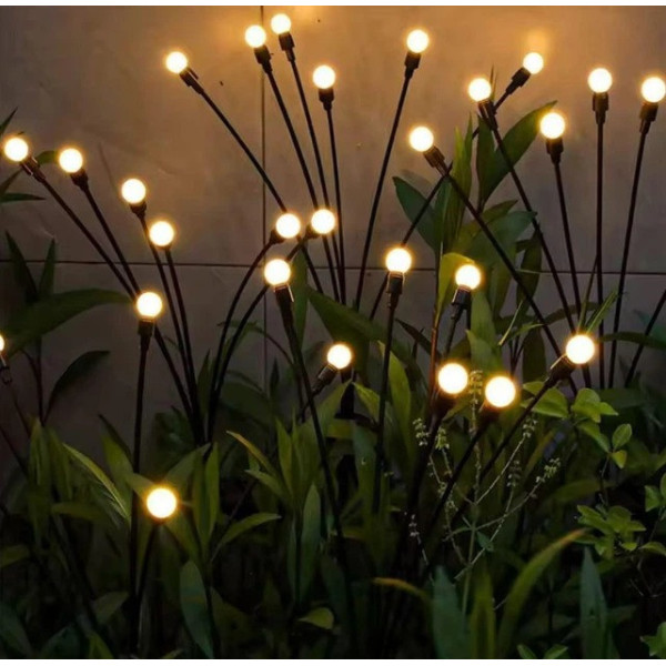 Фонари светлячки 2 шт садовые LED на солнечной батарее