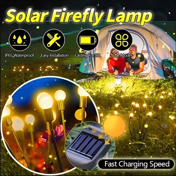 Фонари светлячки 2 шт садовые LED на солнечной батарее