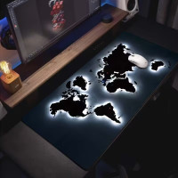Коврик мыши HP227 с подсветкой карта мира, игровой коврик для компьютера большой