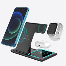 Станция зарядная 3в1 Proda PD-W19, беспроводная зарядка для телефона и часов с подставкой